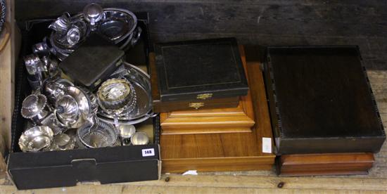 Silver plated ware, including cased flatware